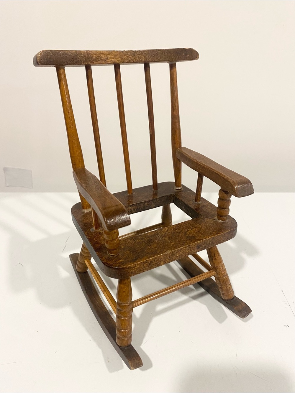 Vintage Mini Wooden Rocking Chair Coaster Holder Plant Stand Rustic Decor